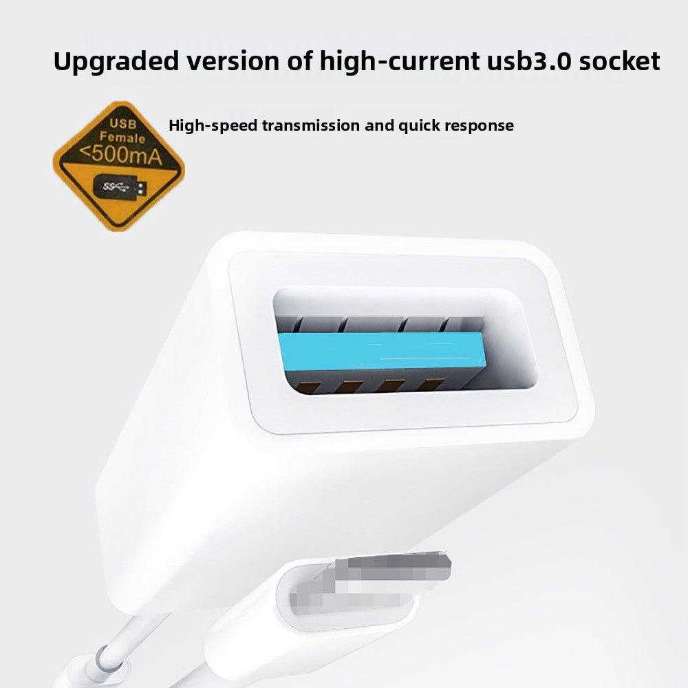 USB 3.0 OTG Adapter for Apple Devices with Charging and Data Transfer