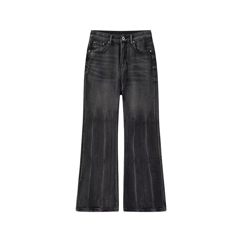 Men's Distressed Black Flare Jeans