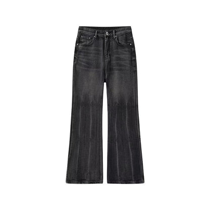 Men's Distressed Black Flare Jeans