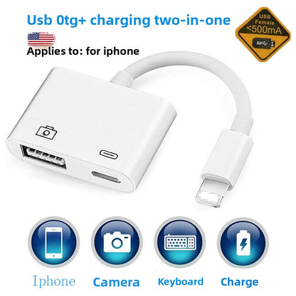 USB 3.0 OTG Adapter for Apple Devices with Charging and Data Transfer