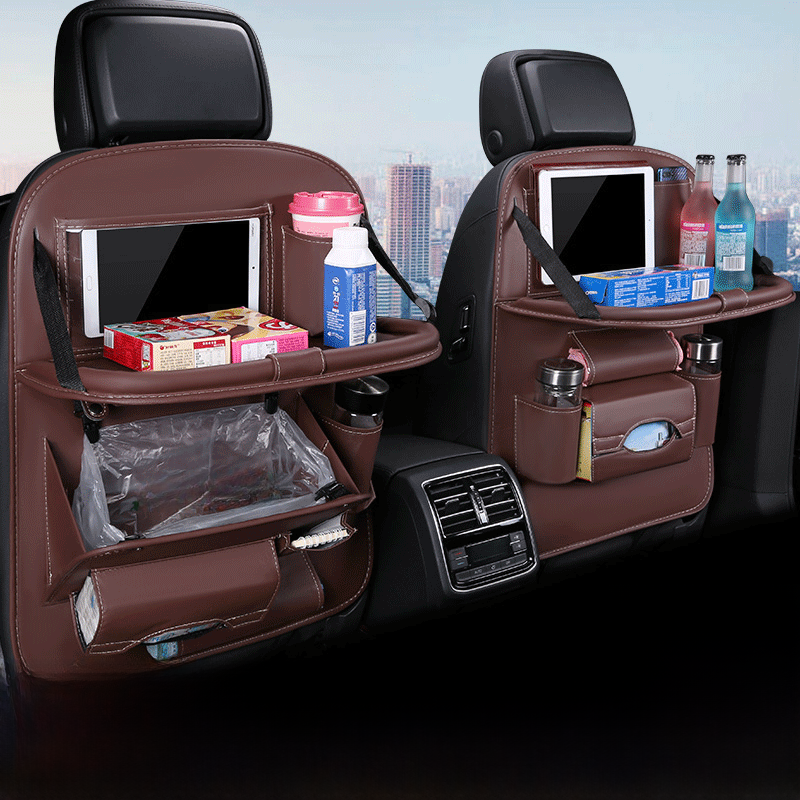 Foldable Car Garbage Bag with Touch Screen Transparent Pocket