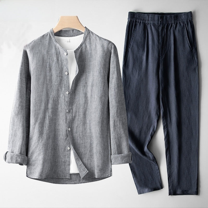 Men's New Chinese Style Linen Suit Set
