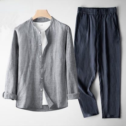 Men's New Chinese Style Linen Suit Set