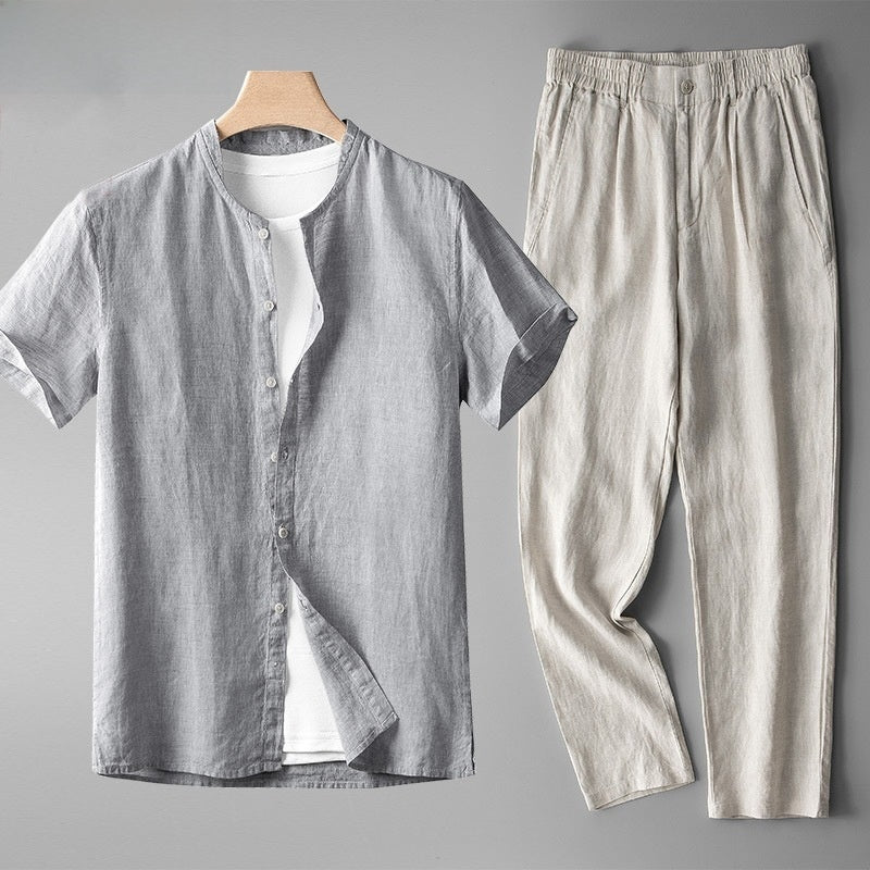 Men's New Chinese Style Linen Suit Set