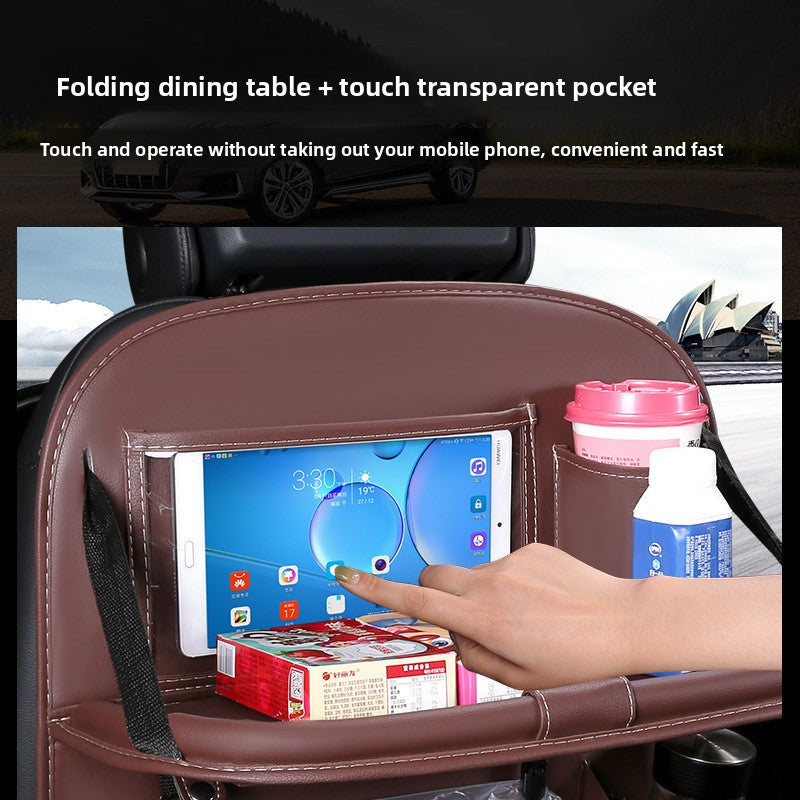 Foldable Car Garbage Bag with Touch Screen Transparent Pocket