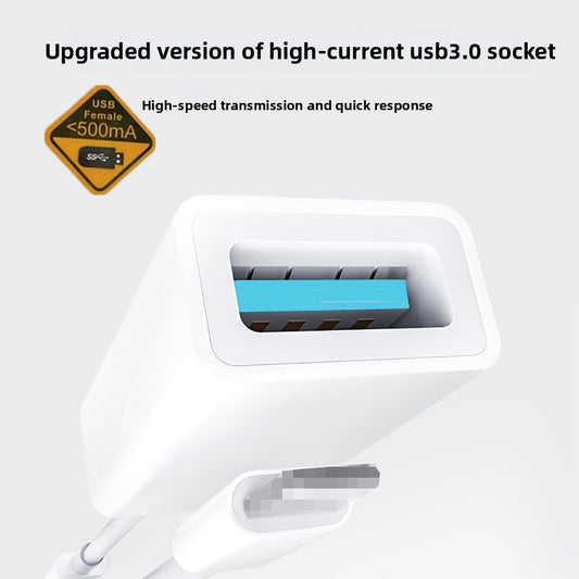 USB 3.0 OTG Adapter for Apple Devices with Charging and Data Transfer