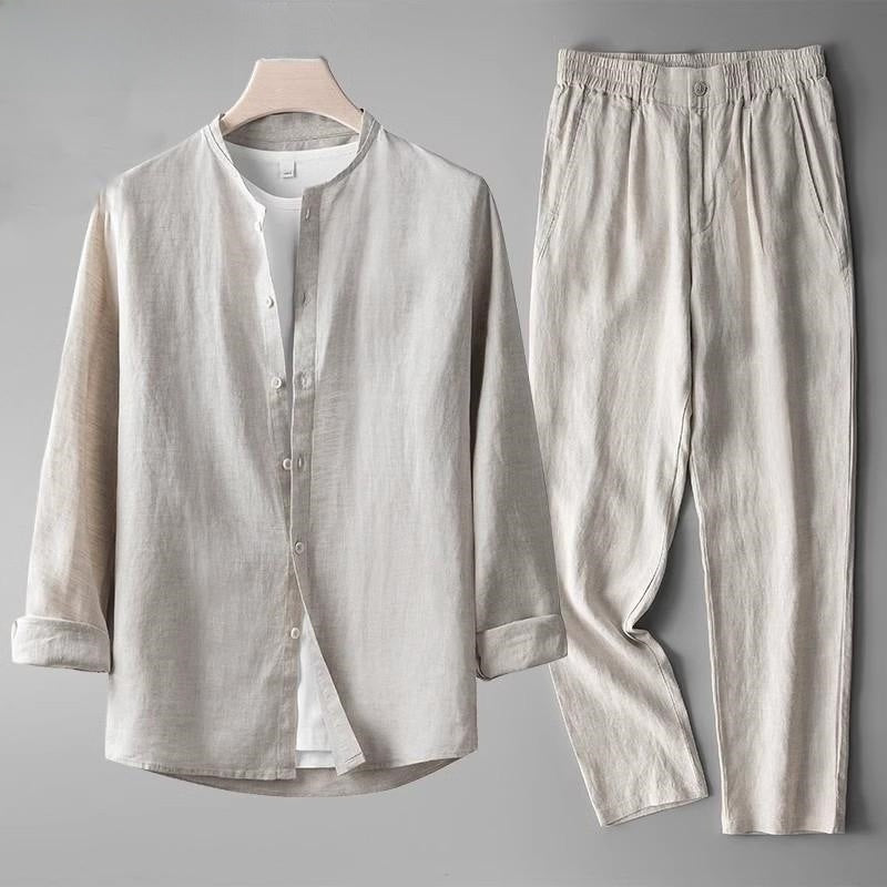 Men's New Chinese Style Linen Suit Set