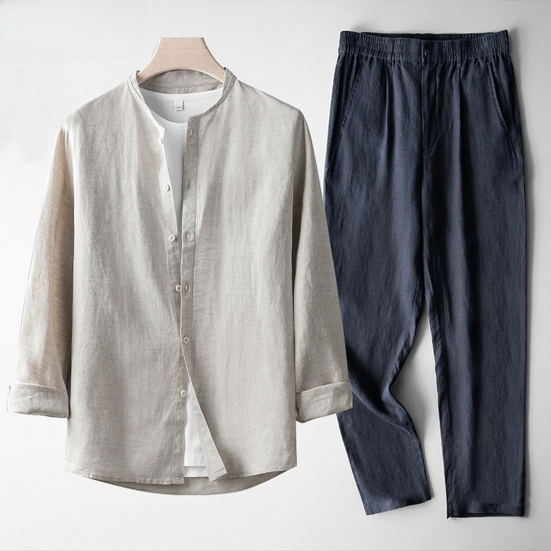 Men's New Chinese Style Linen Suit Set