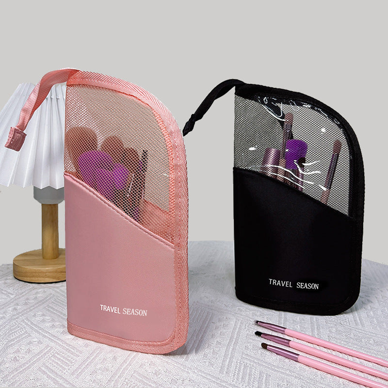 Multi-functional three-dimensional makeup brush storage bag