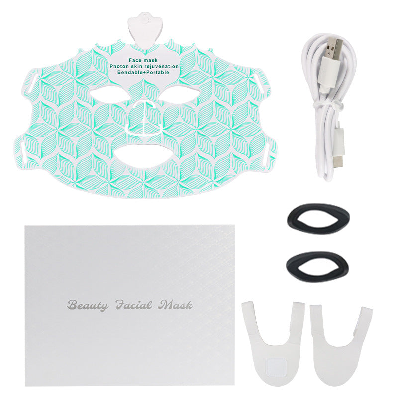 Wireless LED Photon Therapy Silicone Beauty Mask with 7 Color Lights