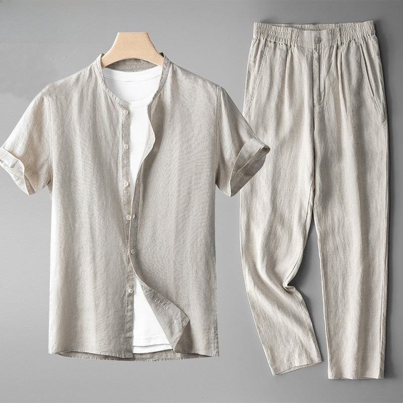 Men's New Chinese Style Linen Suit Set