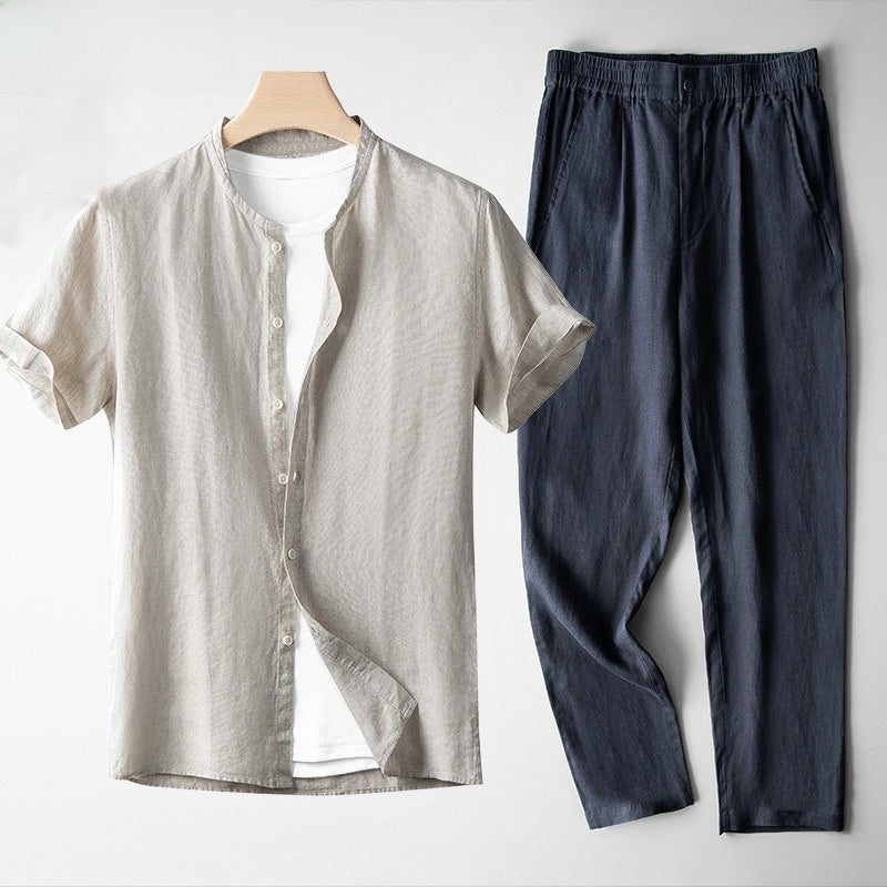 Men's New Chinese Style Linen Suit Set