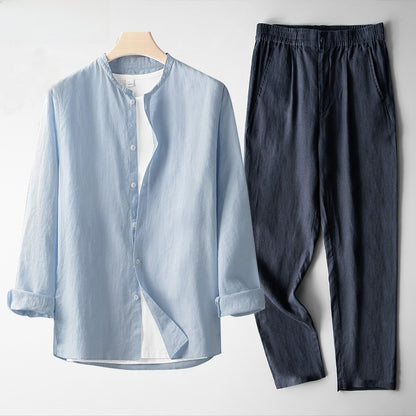 Men's New Chinese Style Linen Suit Set