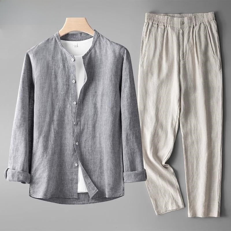 Men's New Chinese Style Linen Suit Set