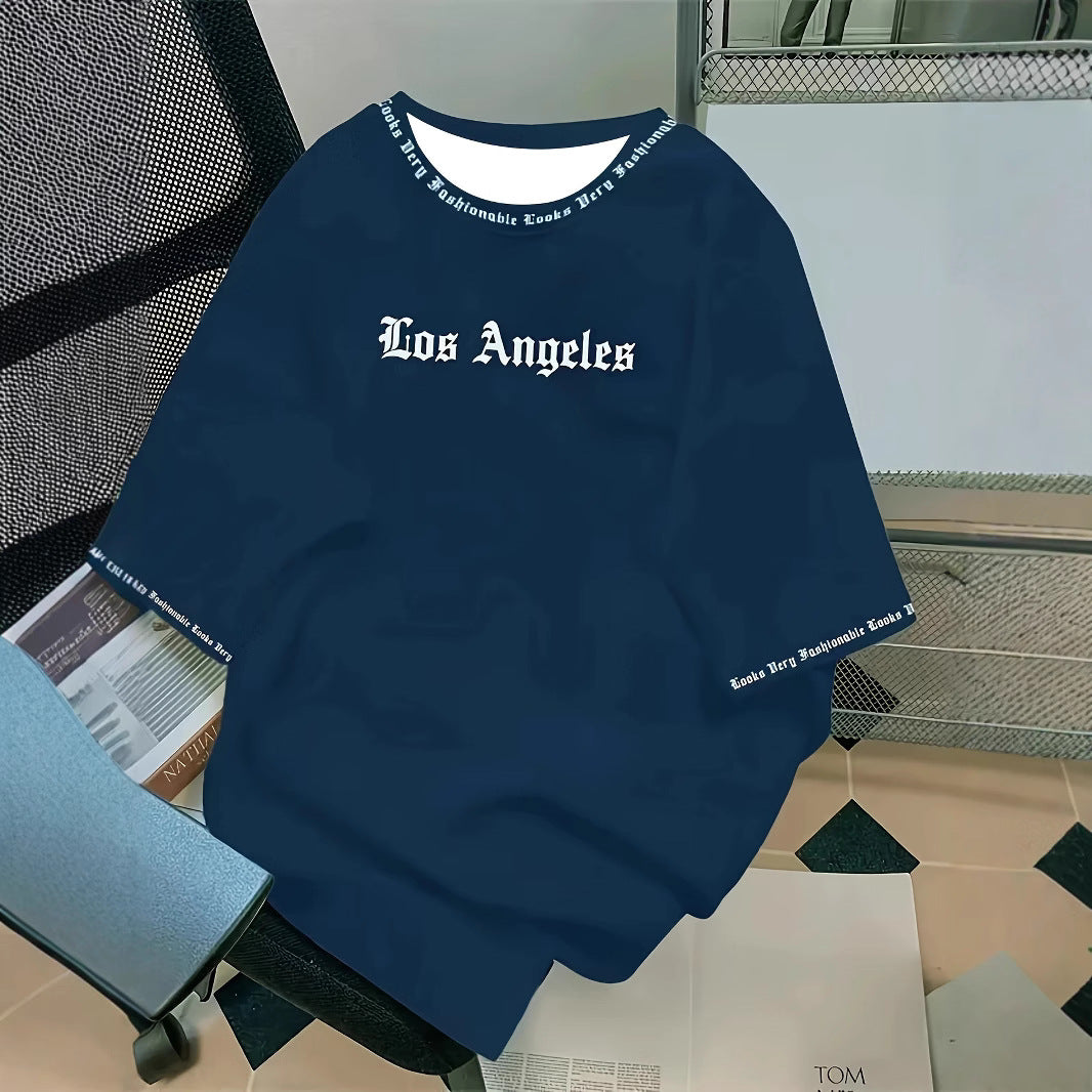 Fashion Letter Print Crewneck T-Shirt