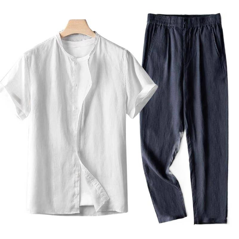 Men's New Chinese Style Linen Suit Set