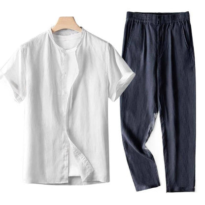 Men's New Chinese Style Linen Suit Set