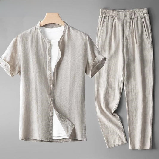 Men's New Chinese Style Linen Suit Set