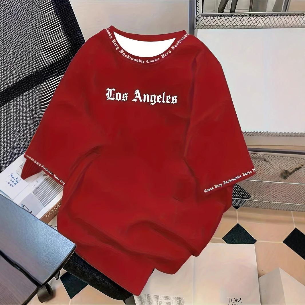 Fashion Letter Print Crewneck T-Shirt