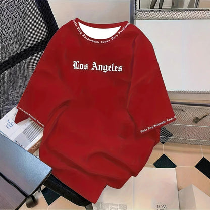 Fashion Letter Print Crewneck T-Shirt