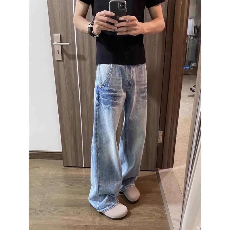 Straight-leg loose wide-leg pants