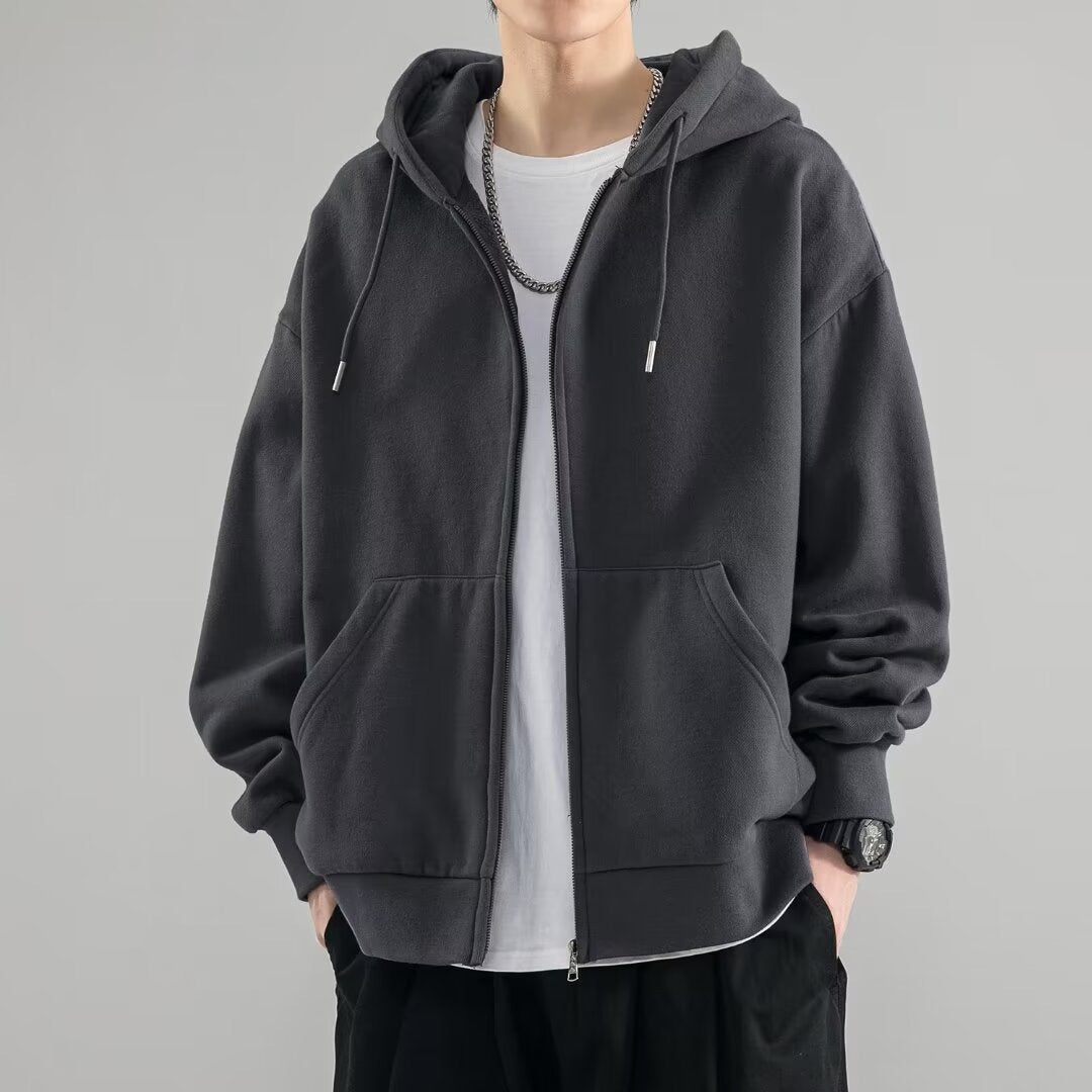Zipper Hooded Sweatshirt