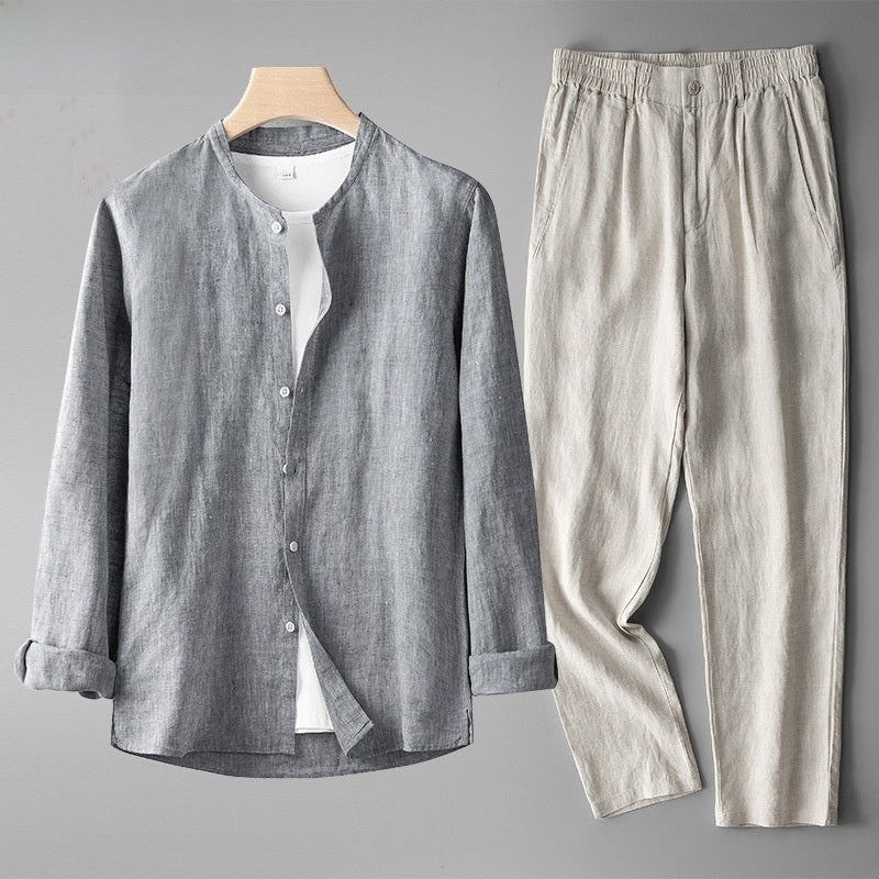 Men's New Chinese Style Linen Suit Set