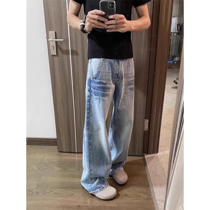 Straight-leg loose wide-leg pants