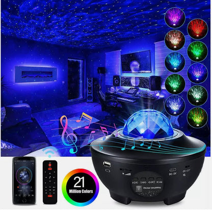 Starry Sky Laser Water Ripple Projection Lamp with Bluetooth