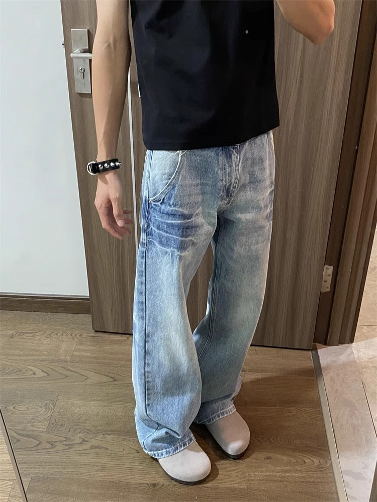 Straight-leg loose wide-leg pants