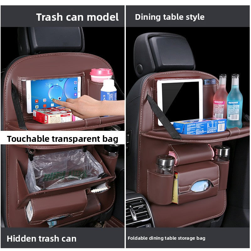 Foldable Car Garbage Bag with Touch Screen Transparent Pocket