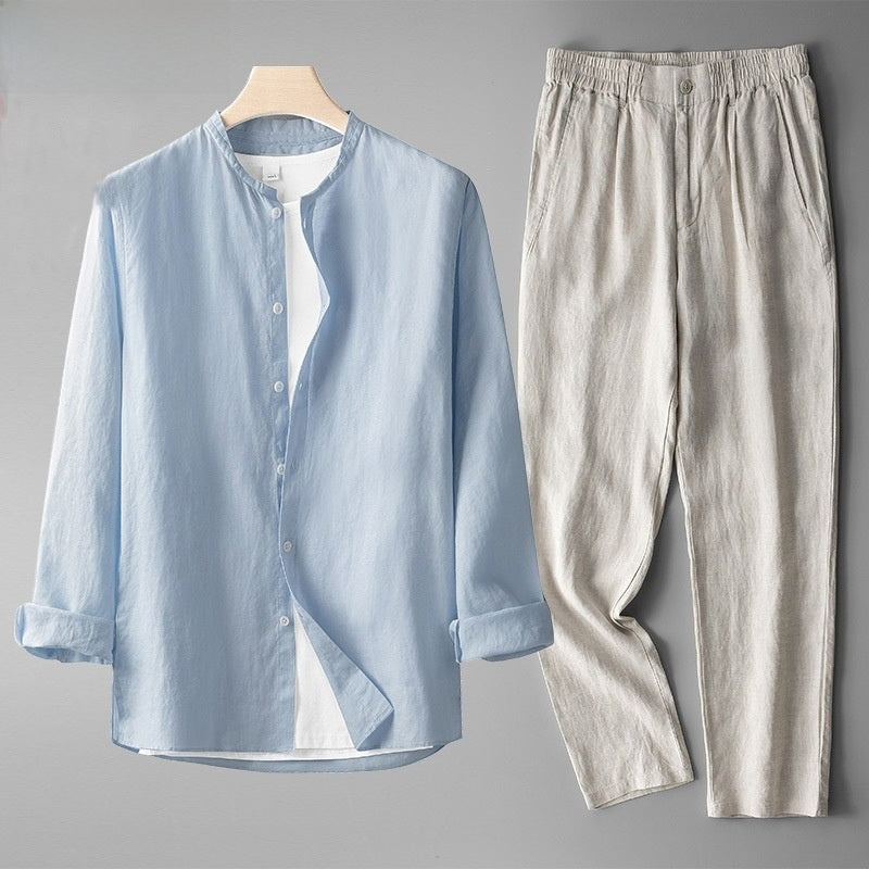 Men's New Chinese Style Linen Suit Set