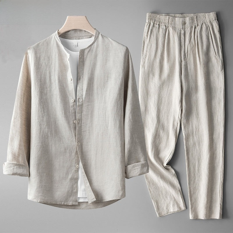 Men's New Chinese Style Linen Suit Set