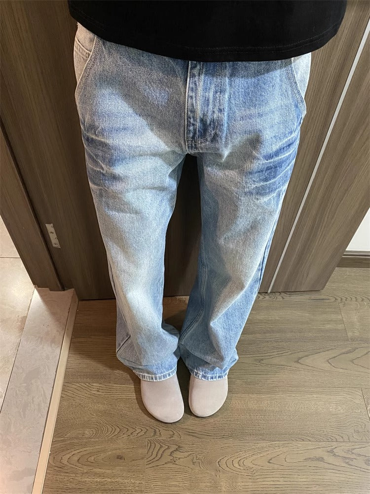 Straight-leg loose wide-leg pants