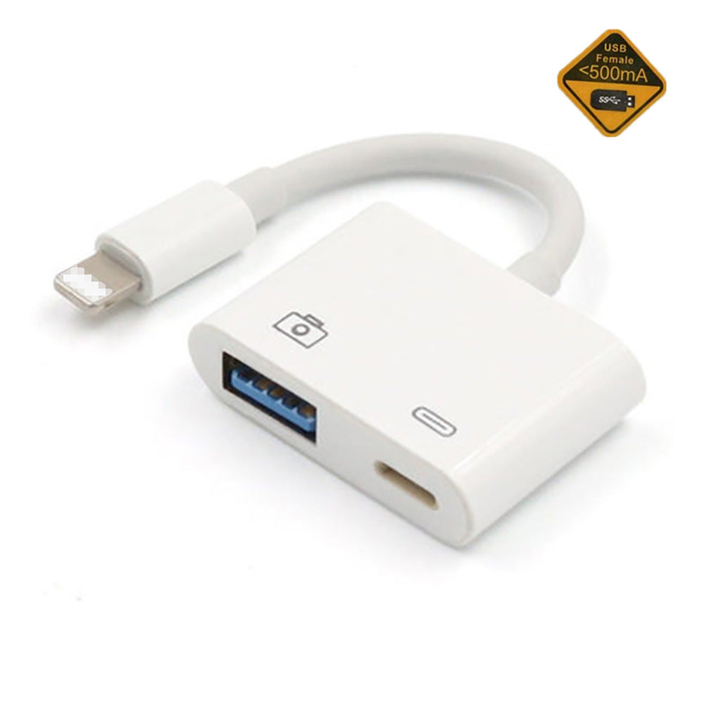 USB 3.0 OTG Adapter for Apple Devices with Charging and Data Transfer