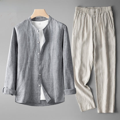 Men's New Chinese Style Linen Suit Set