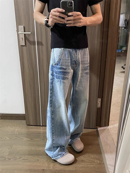 Straight-leg loose wide-leg pants