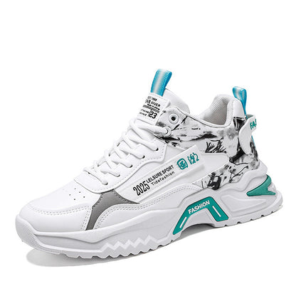 Autumn High-top Men's Shoes Fashion New White Sports Shoes Male Students Ins Trendy Running Casual Torre Shoes
