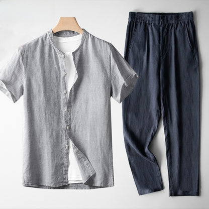 Men's New Chinese Style Linen Suit Set