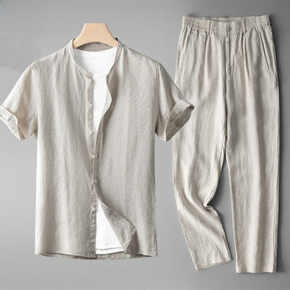 Men's New Chinese Style Linen Suit Set