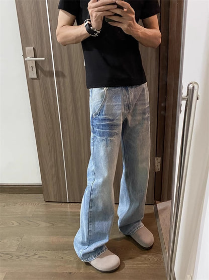 Straight-leg loose wide-leg pants